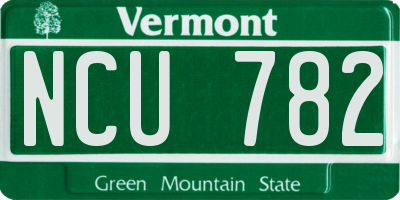 VT license plate NCU782