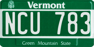 VT license plate NCU783