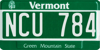 VT license plate NCU784