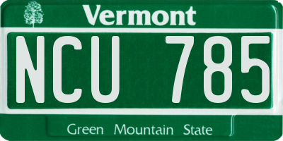 VT license plate NCU785
