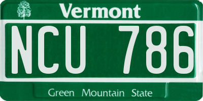 VT license plate NCU786