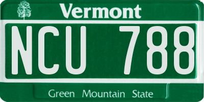 VT license plate NCU788