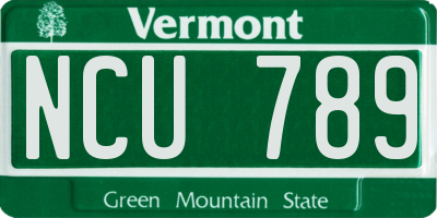 VT license plate NCU789