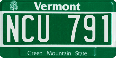 VT license plate NCU791