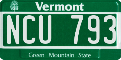 VT license plate NCU793