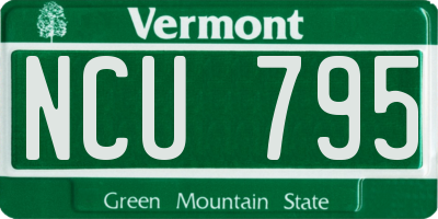 VT license plate NCU795