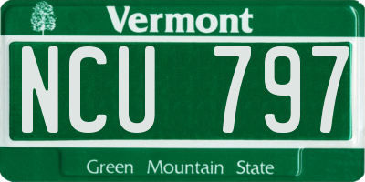 VT license plate NCU797