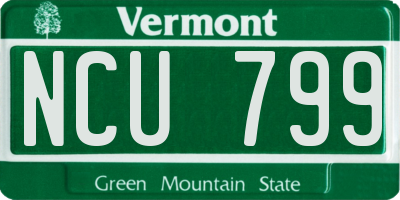 VT license plate NCU799