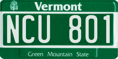 VT license plate NCU801
