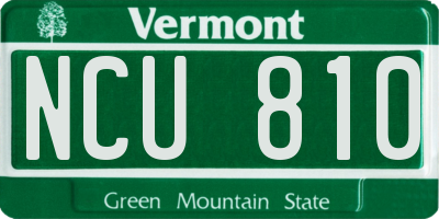 VT license plate NCU810