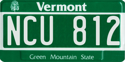VT license plate NCU812