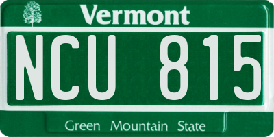 VT license plate NCU815