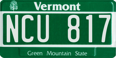 VT license plate NCU817
