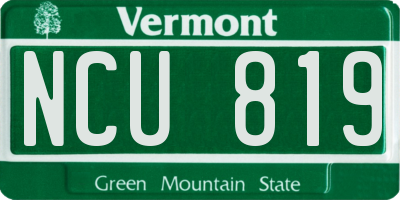VT license plate NCU819