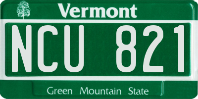 VT license plate NCU821