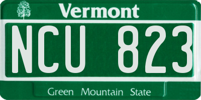 VT license plate NCU823