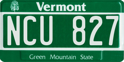 VT license plate NCU827