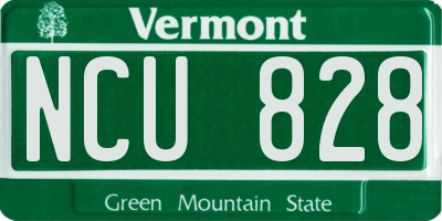 VT license plate NCU828