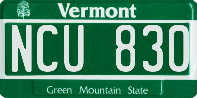 VT license plate NCU830