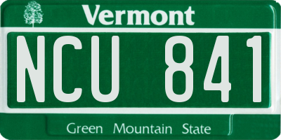 VT license plate NCU841