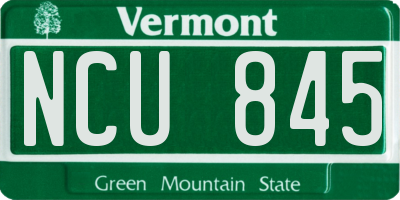 VT license plate NCU845