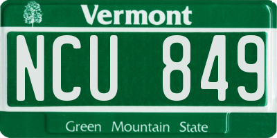 VT license plate NCU849