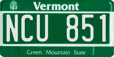 VT license plate NCU851
