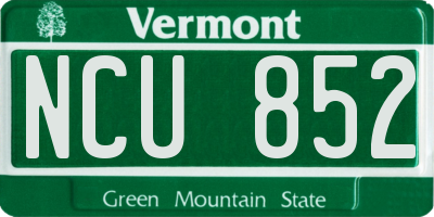 VT license plate NCU852