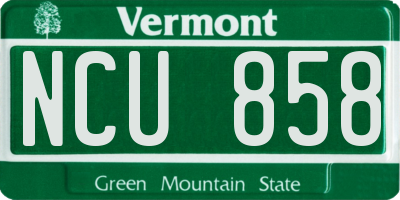 VT license plate NCU858