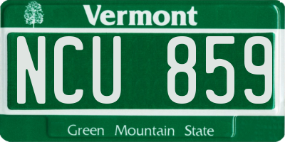 VT license plate NCU859