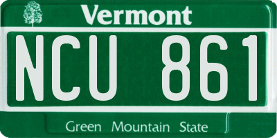 VT license plate NCU861