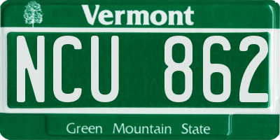 VT license plate NCU862