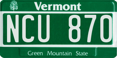 VT license plate NCU870