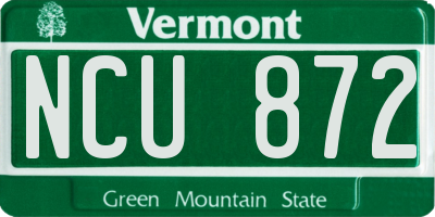 VT license plate NCU872