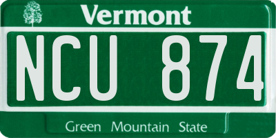 VT license plate NCU874