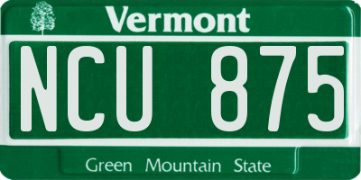 VT license plate NCU875