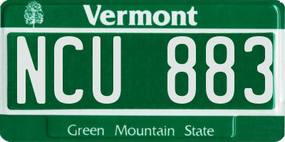 VT license plate NCU883