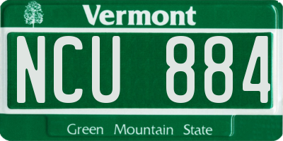 VT license plate NCU884