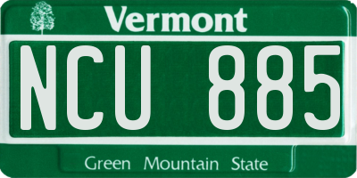 VT license plate NCU885