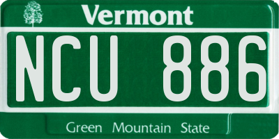 VT license plate NCU886