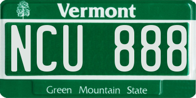 VT license plate NCU888