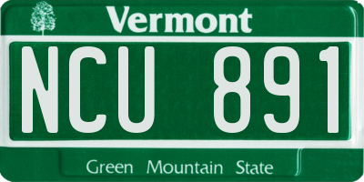 VT license plate NCU891