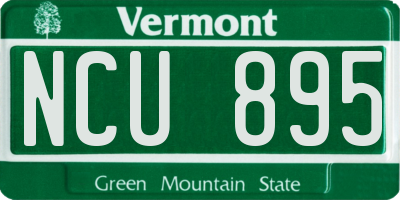 VT license plate NCU895