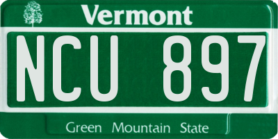 VT license plate NCU897