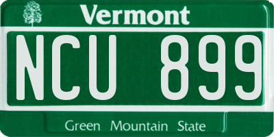 VT license plate NCU899