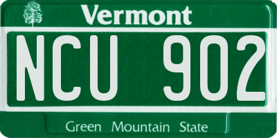 VT license plate NCU902