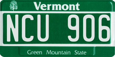 VT license plate NCU906