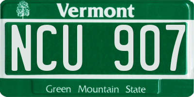 VT license plate NCU907