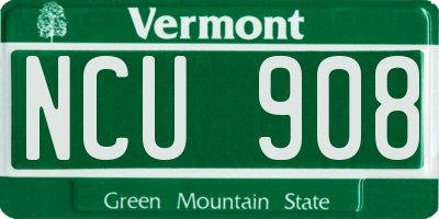 VT license plate NCU908