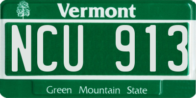 VT license plate NCU913